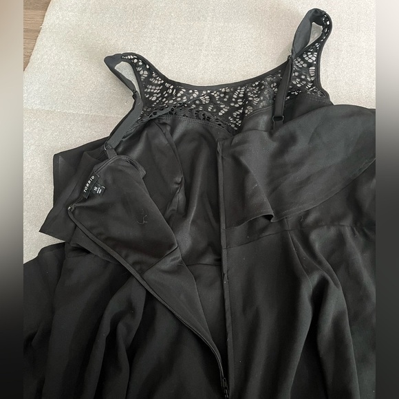 [16]Torrid Georgette Lace Illusion Skater Dress Black Plus C64586 - Picture 9 of 10